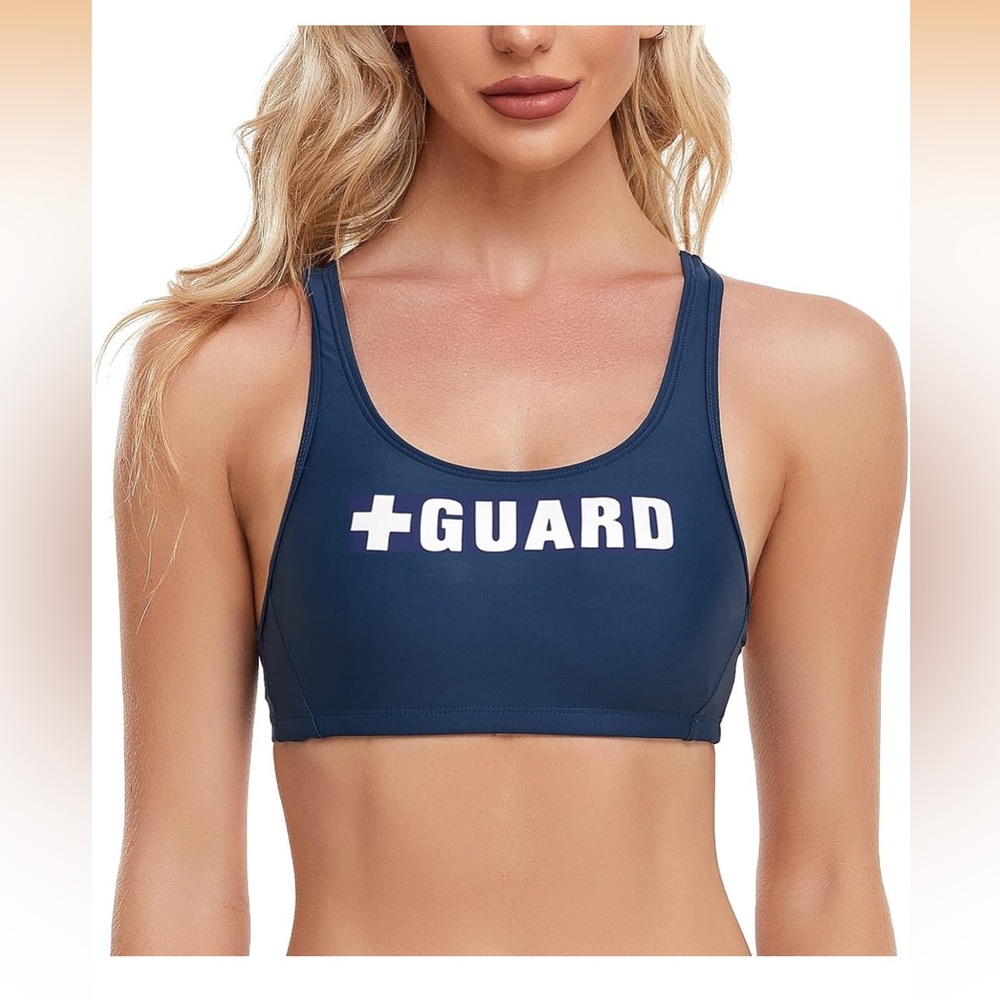 Lifeguard Navy Bikini Swimsuit Top